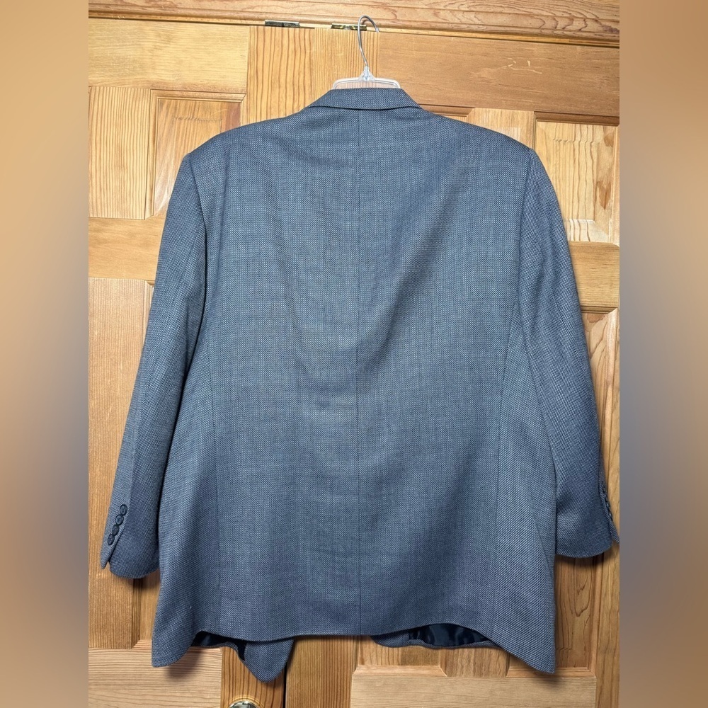 Versini Men’s 48R Blue Gray Wool Blend Blazer Suit Jacket Sport Coat - Picture 5 of 5